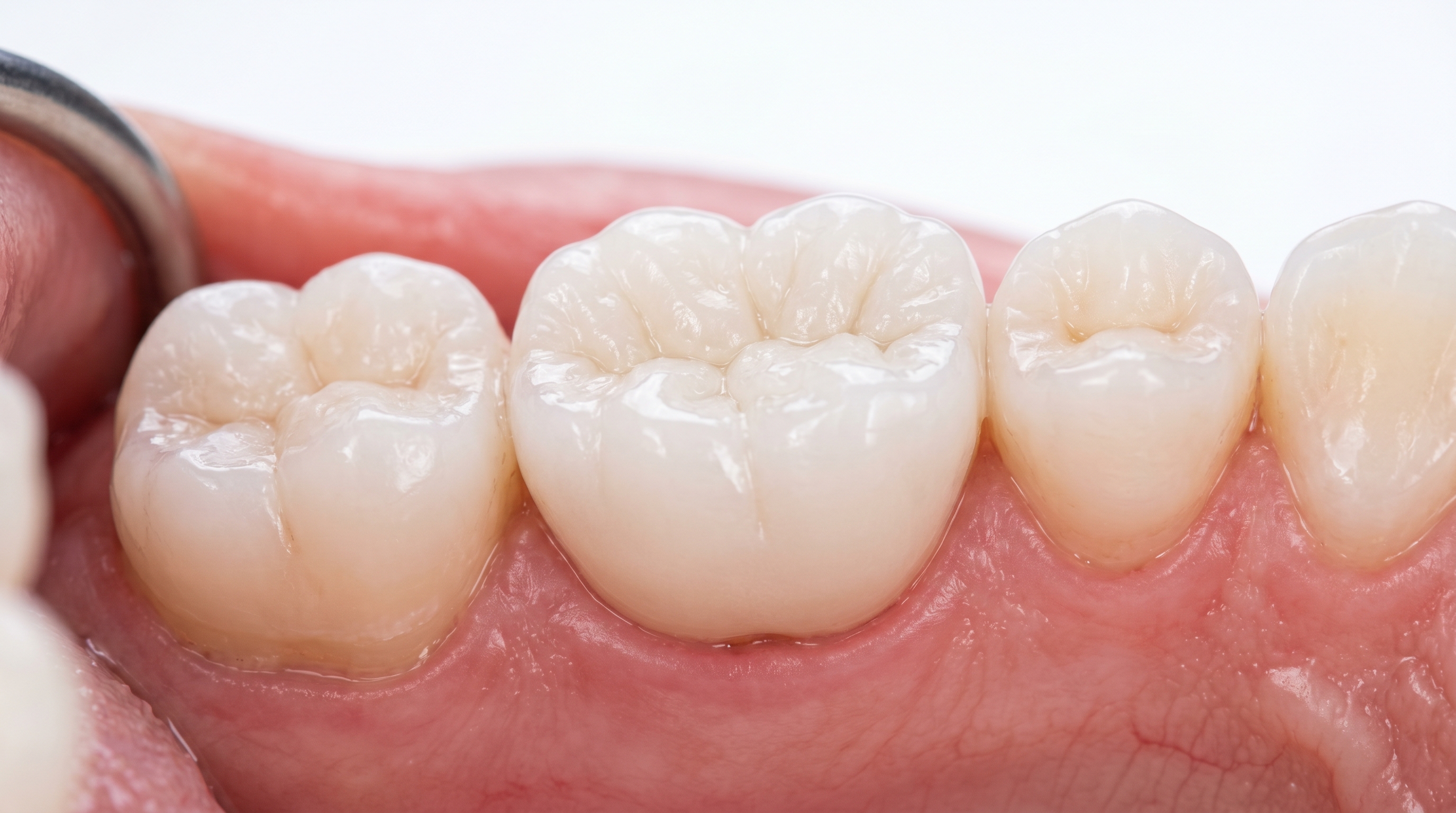 Couronne zircone monolithique sur molaire posée en bouche — RAC 0 2026